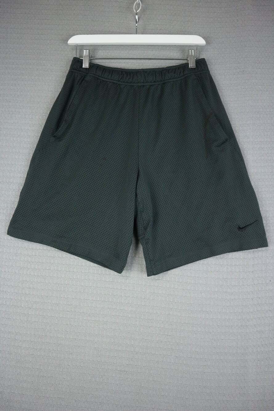 Nike Dri-FIT Mesh Basketball Athletic Shorts Charcoal Dark Grey Mens Medium